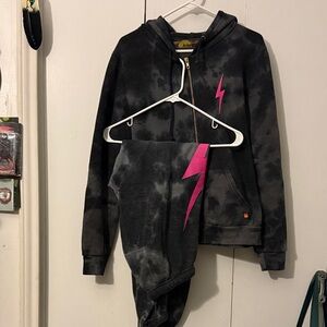 Aviator Nation gray and pink hoodie and pants SET!!